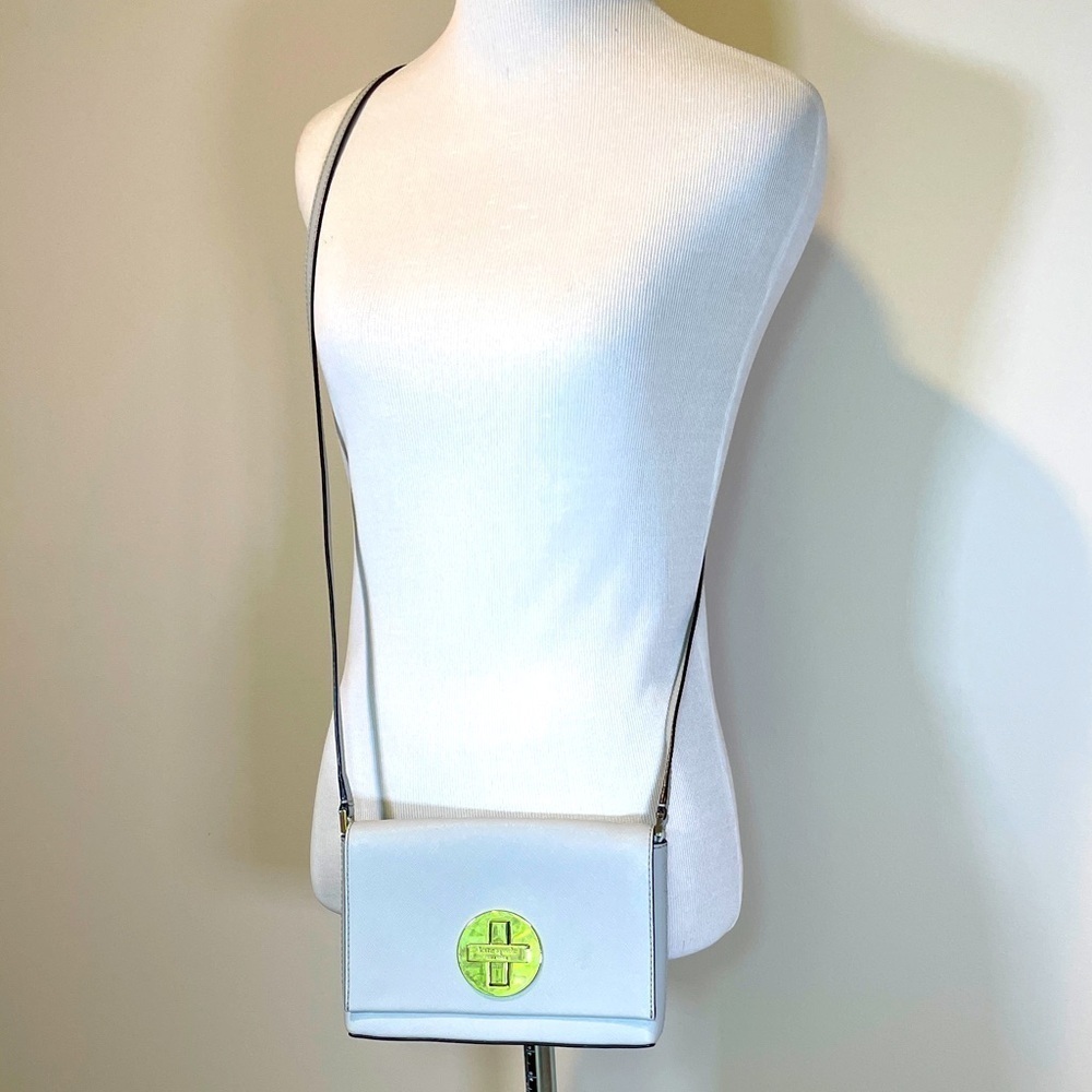 Kate Spade Newburry Saffiano Leather Boxy Dainty Crossbody Grey